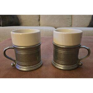Pewter Wilton Armetale Vintage Cups Set of 2 Tavern Mugs
